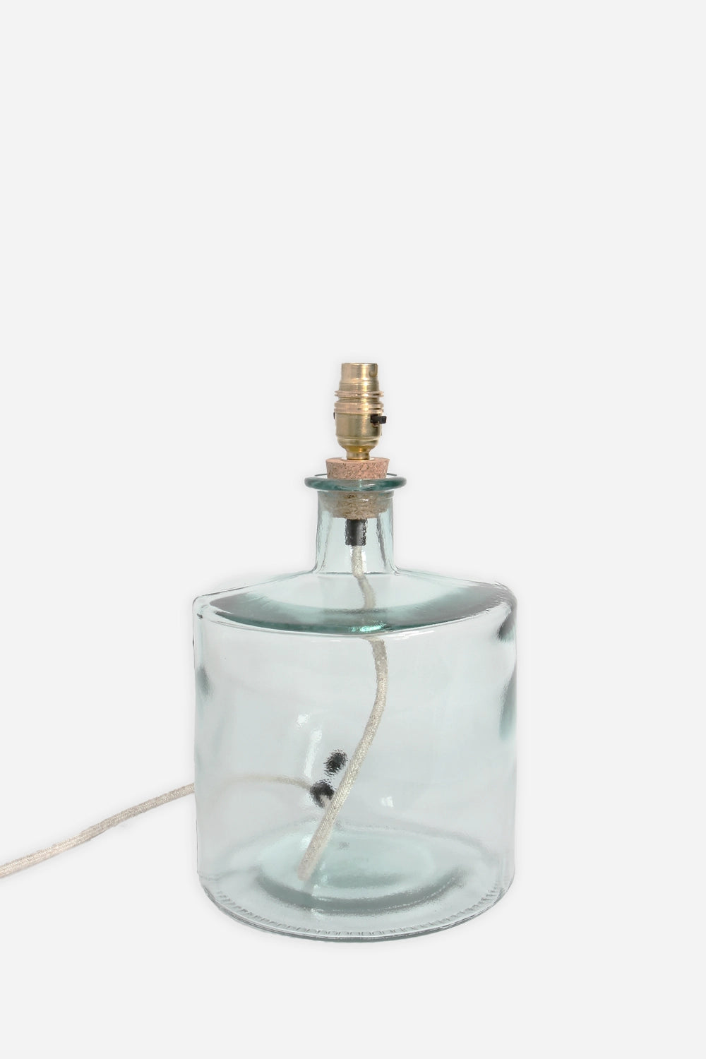 Squat Glass Bottle Light 32cm / Clear