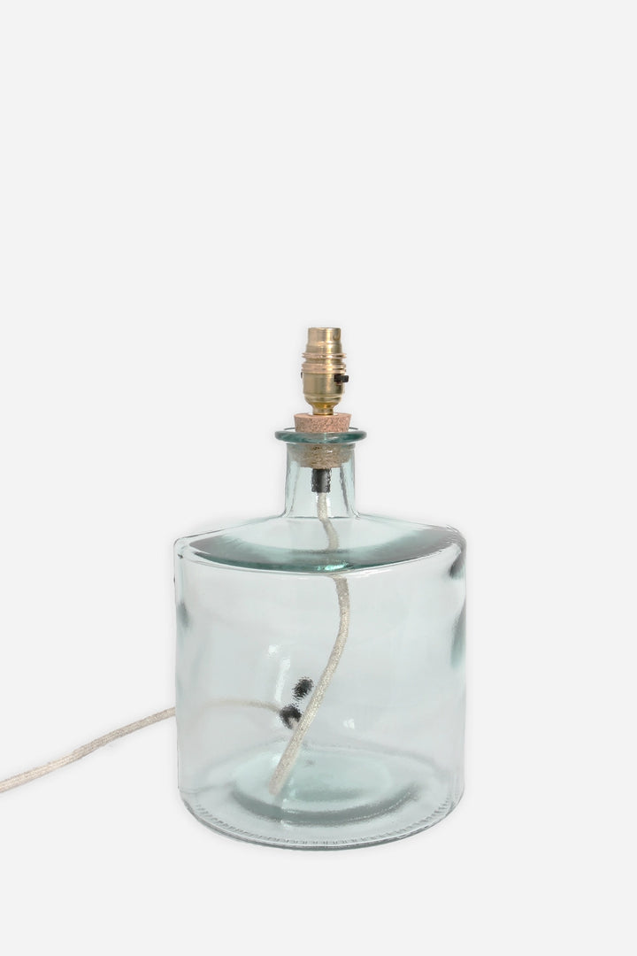 Squat Glass Bottle Light 32cm / Clear