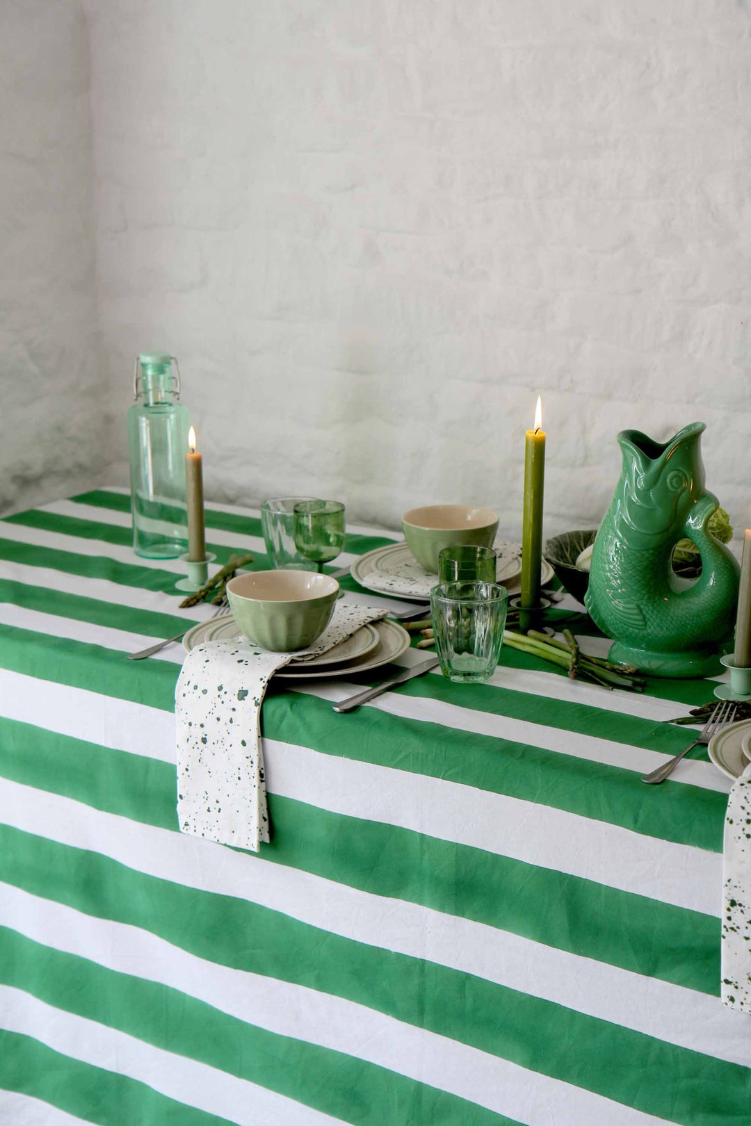 Tablecloth / Green Stripe