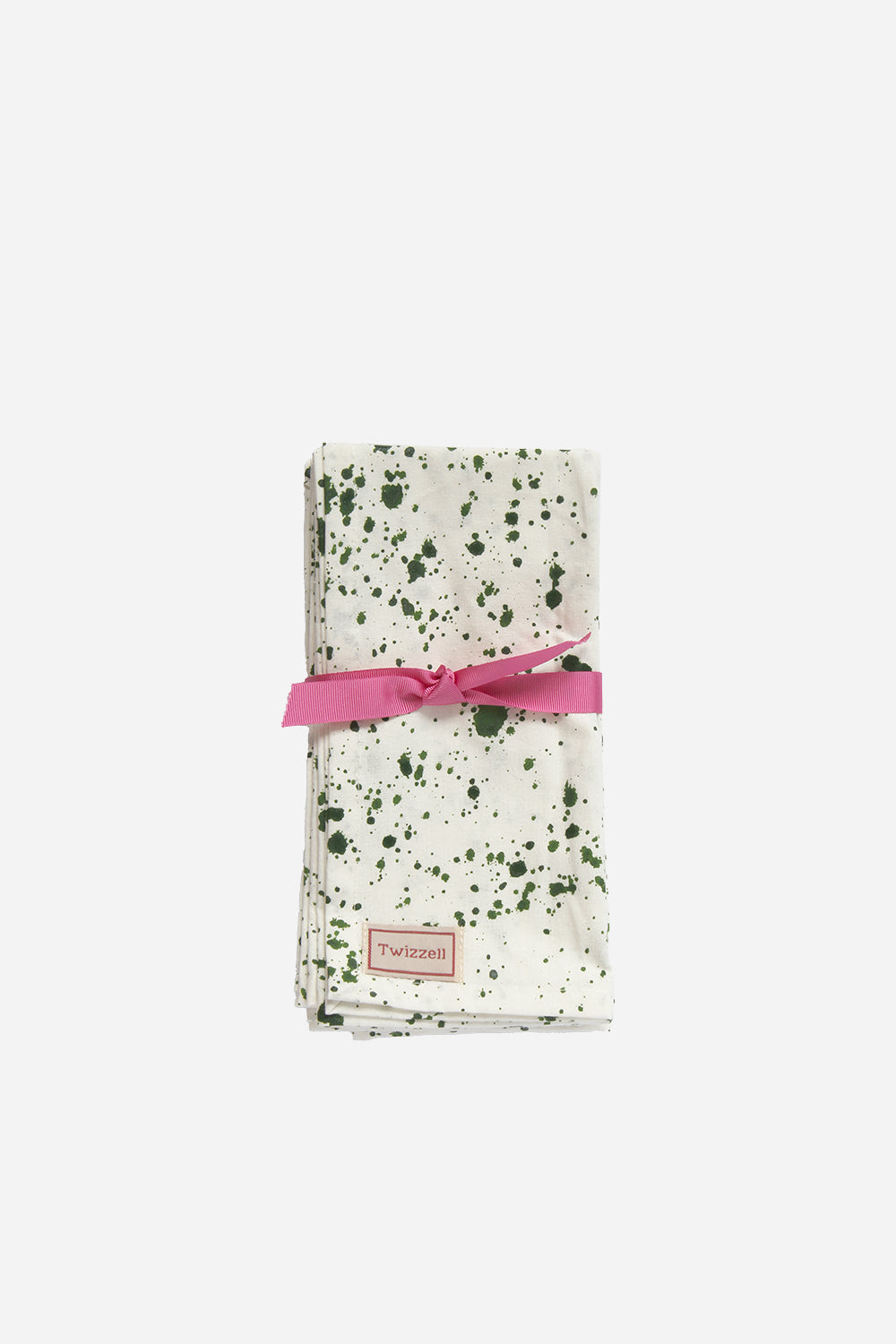 twizzell green splatter block print napkins