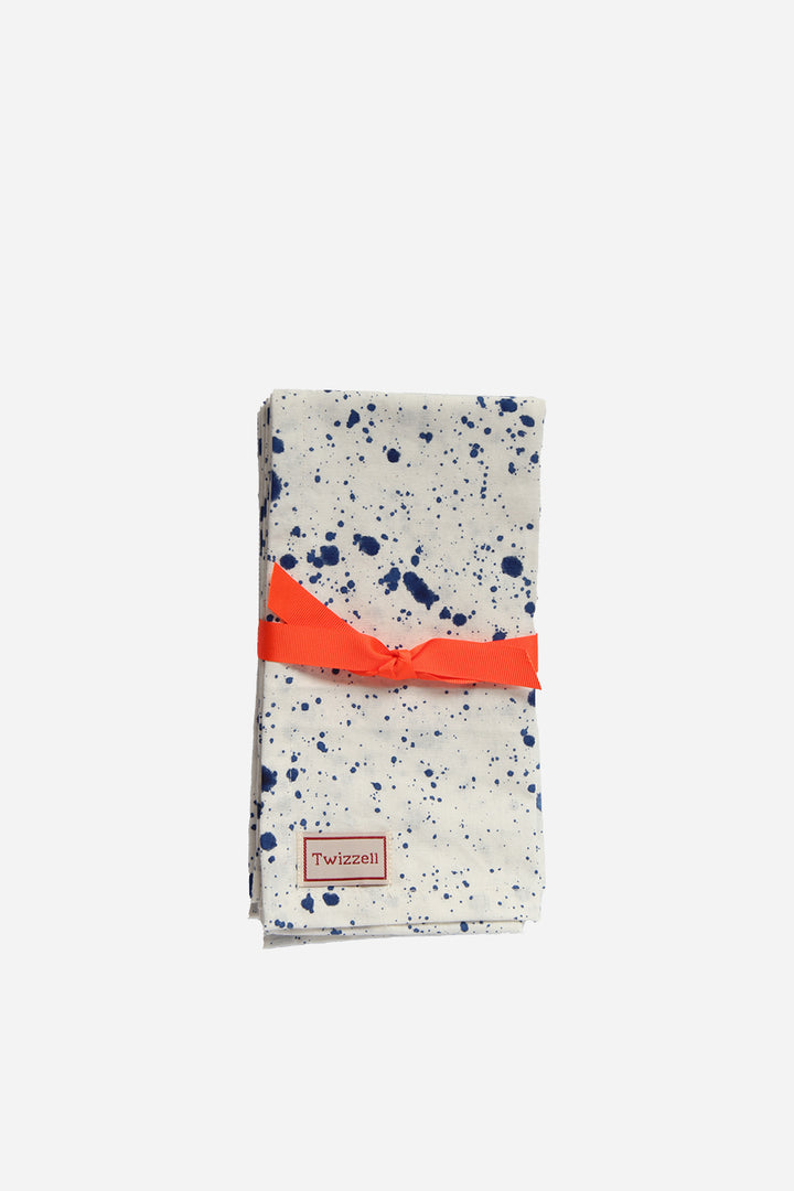 twizzell navy splatter block print napkins