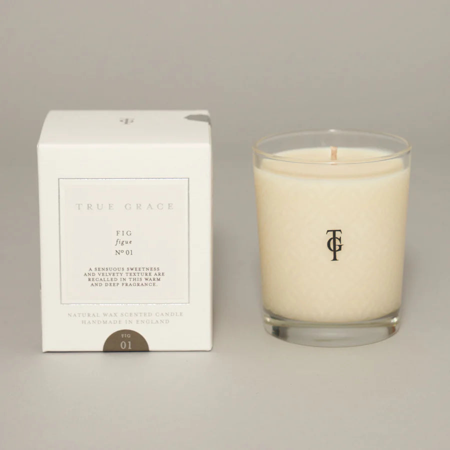true grace classic scented candle fig boxed