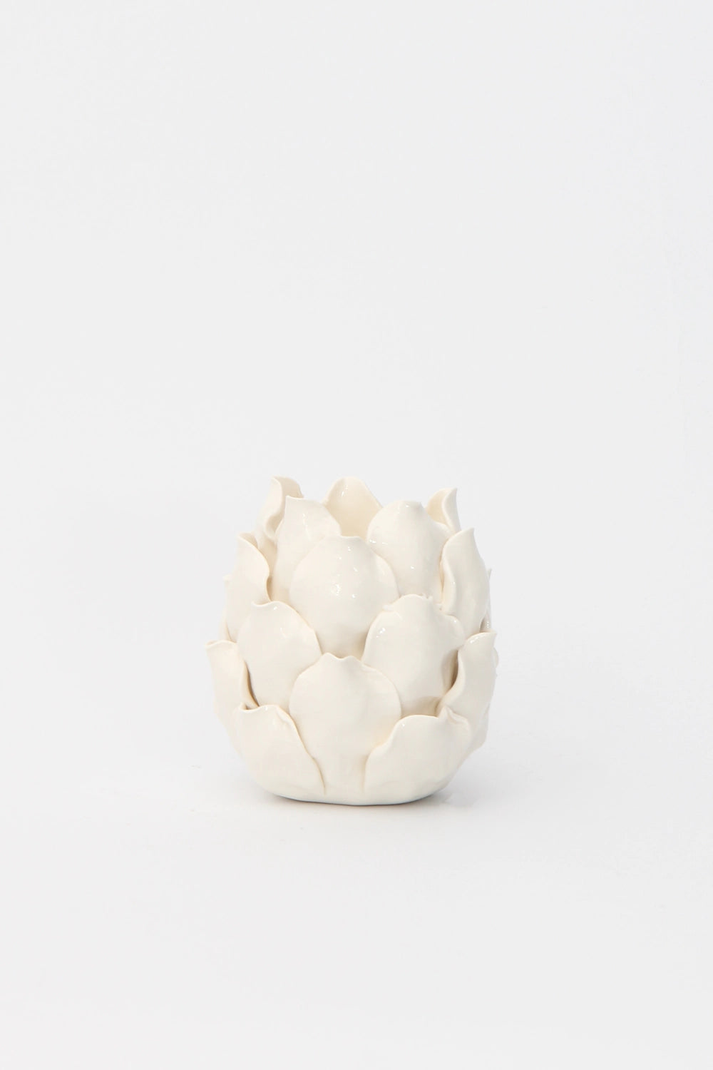 Porcelain Artichoke T-Light Holder / White