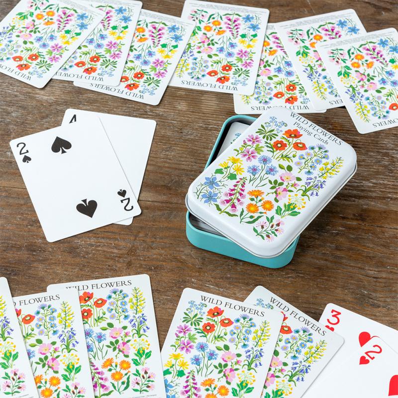 Playing Cards in a Tin / Wild Flowers