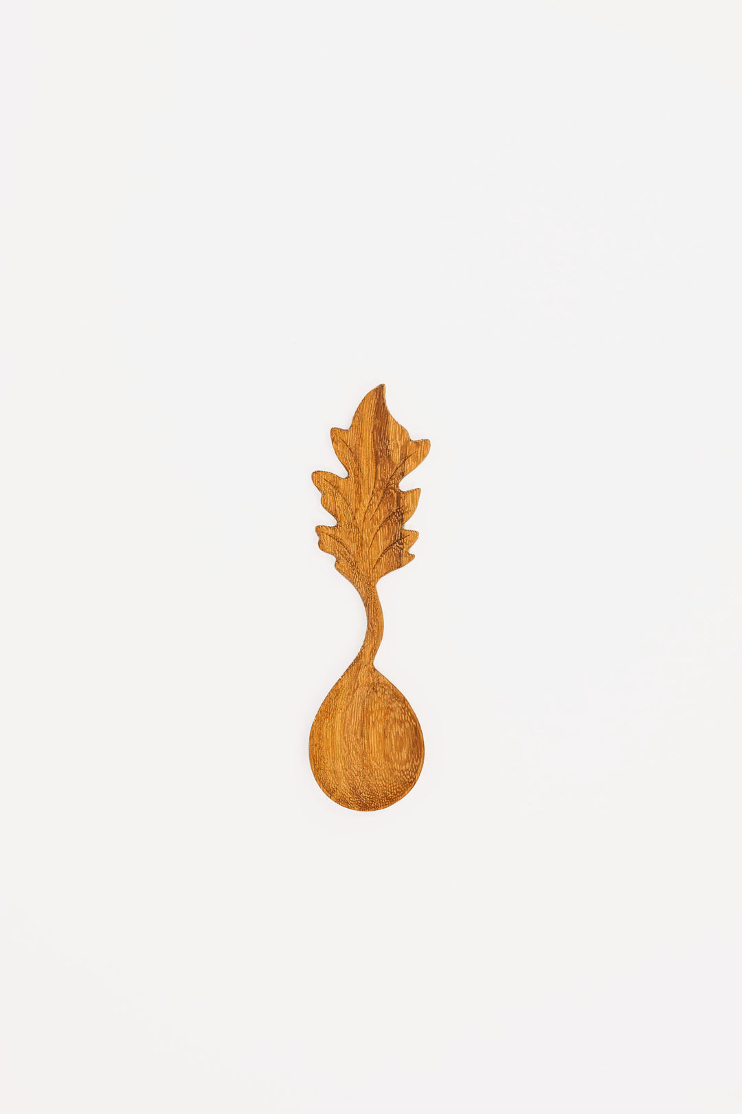 Carved Wooden Spoon Leaf Handle