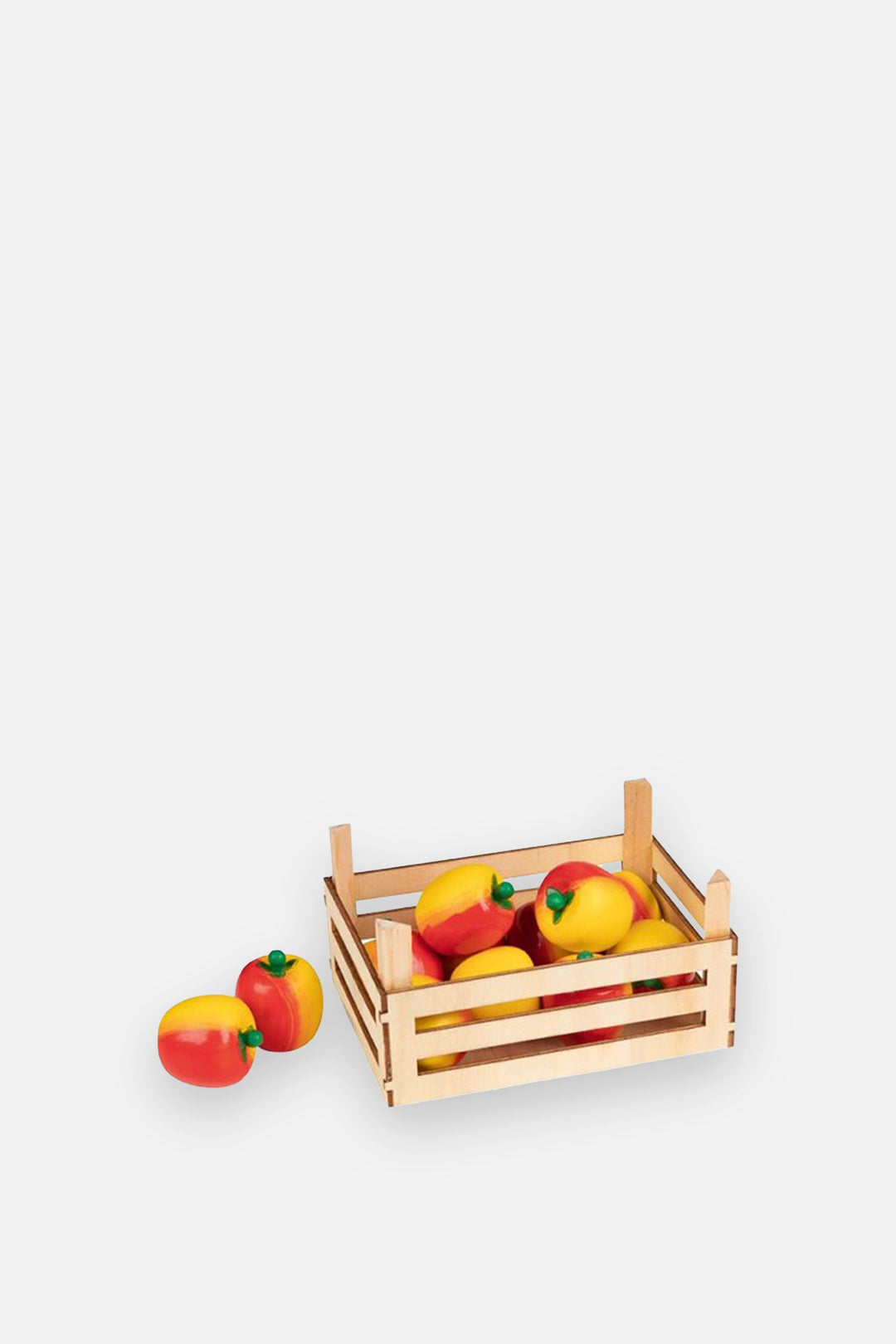 Wooden Toy Apples in Crate / 10 pieces