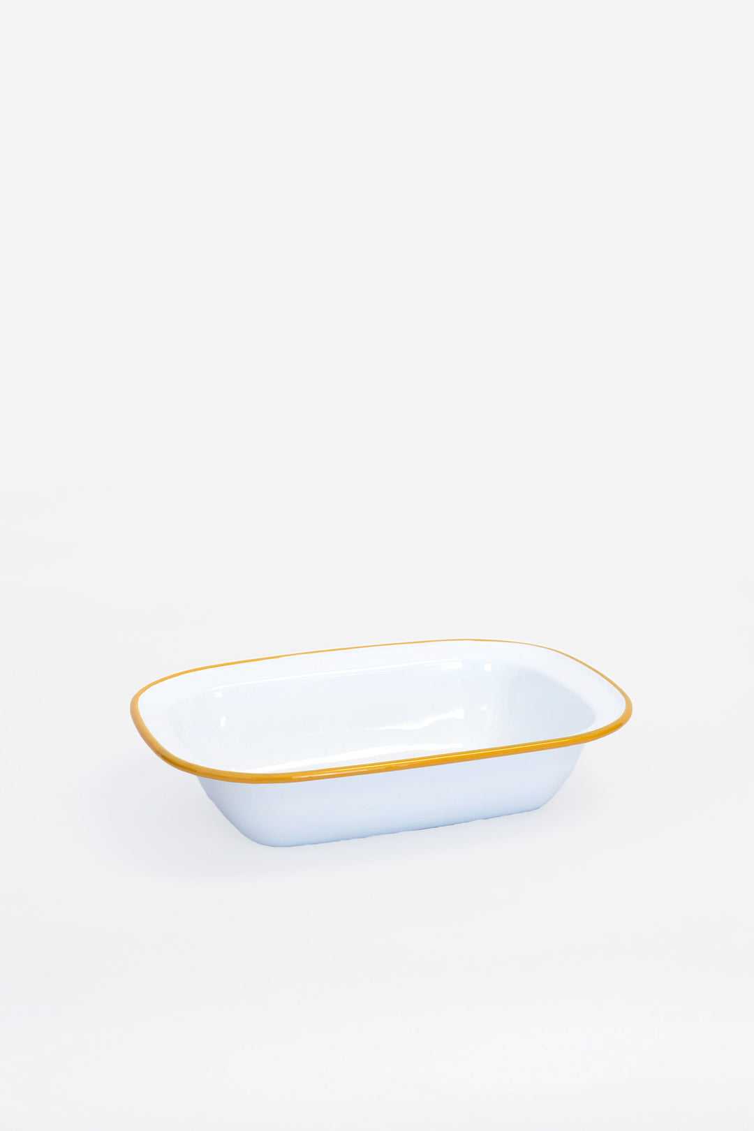 Mustard Enamel Bake Pan / Pie Dish - Domestic Science Home