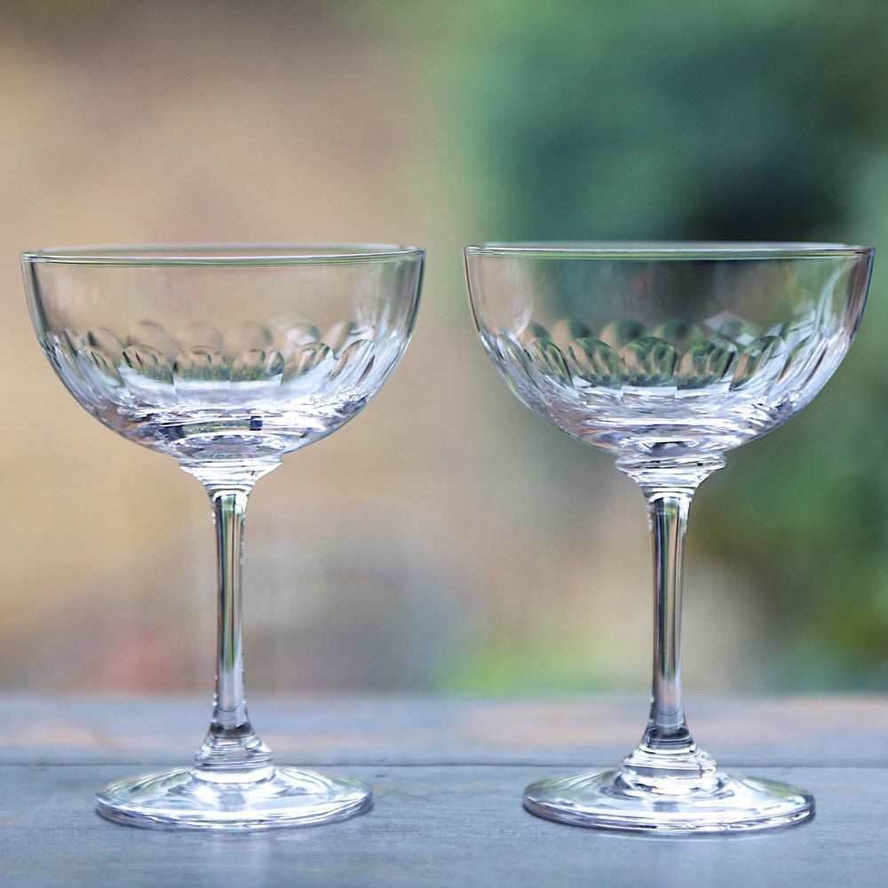 Pair of Champagne Saucers / Lens - Domestic Science Home