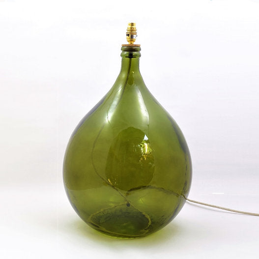 Large Green Glass lamp Base / 62cm