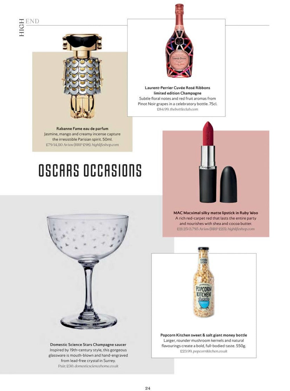 vintage list champagne glass in BA hi life magazine