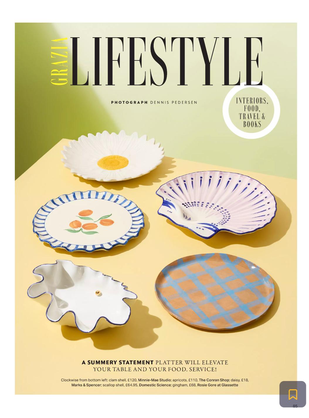 domestic science press grazia scalloped shell platter