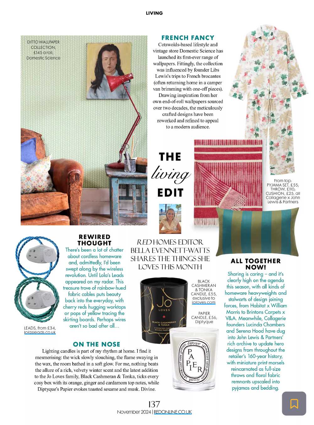 deauville pistachio wallpaper in red magazine