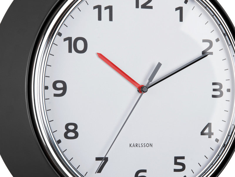 Modern Wall Clock / Retro Black
