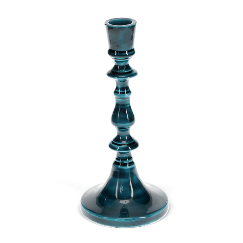 Enamel Candlestick 19cm / Blue