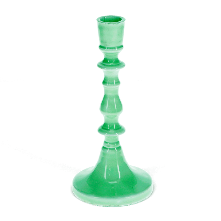 Enamel Candlestick 19cm / Green