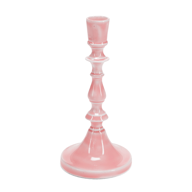 Enamel Candlestick 19cm / Pink