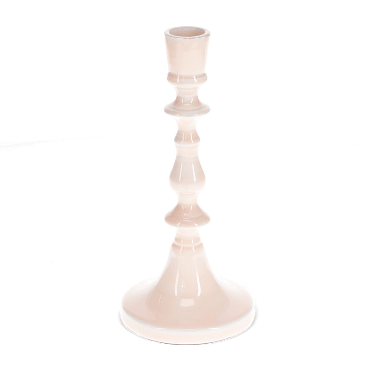 Enamel Candlestick 19cm / Soft Pink