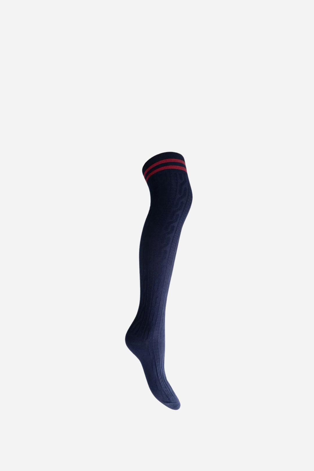 Bcschmidt Knee High Cable Sock / Navy