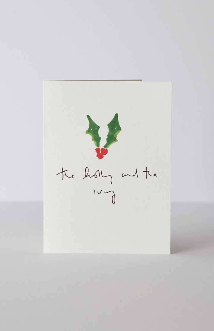 Single Holly Card / Green