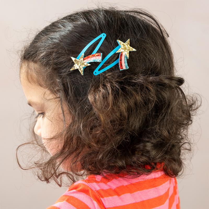 Glitter Hair Clips Shooting Star / Set 2