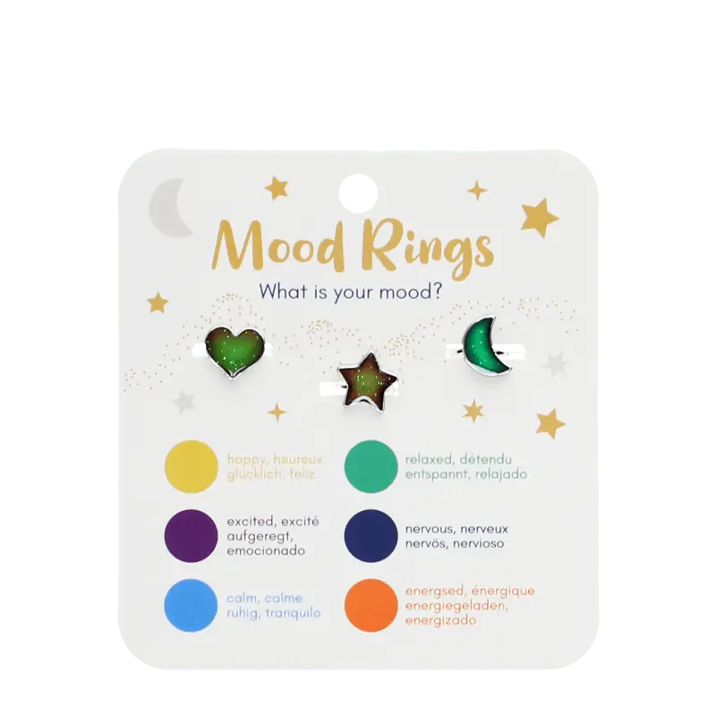 Mood Rings Heart, Star &amp; Moon / Set 3