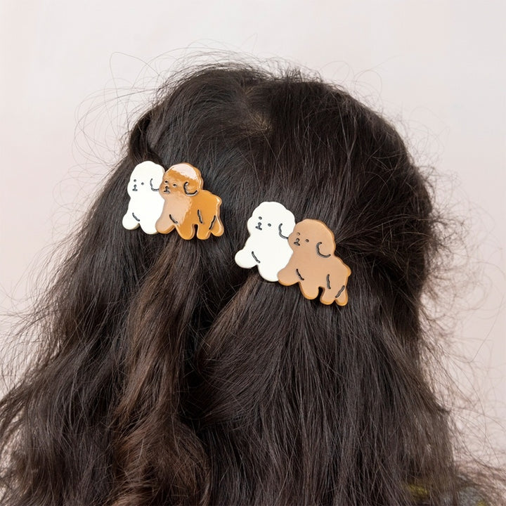 Hair Clips Set of 2 / Puppies