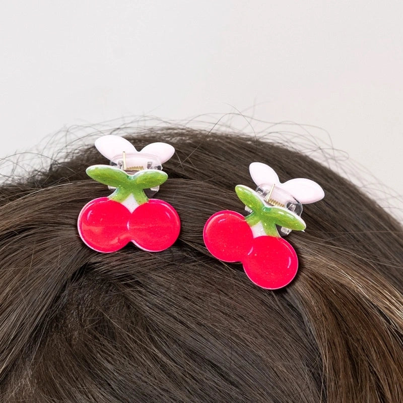 Mini Hair Claw Clips Cherries / Set 2