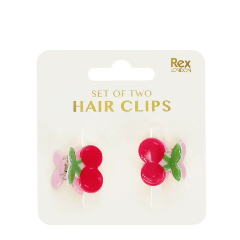 Mini Hair Claw Clips Cherries / Set 2