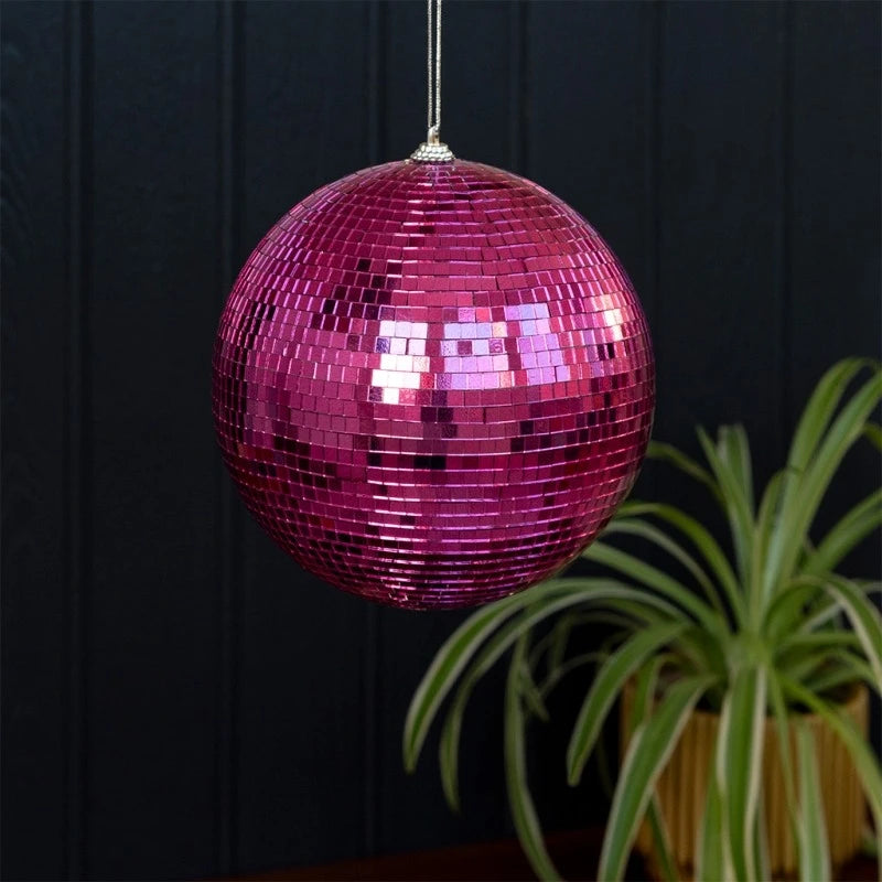 Hanging Disco Ball (15cm) / Pink