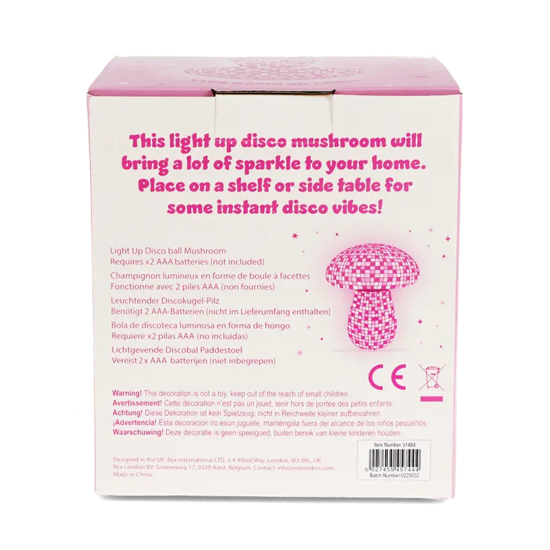 Disco Mushroom Table Lamp / Pink