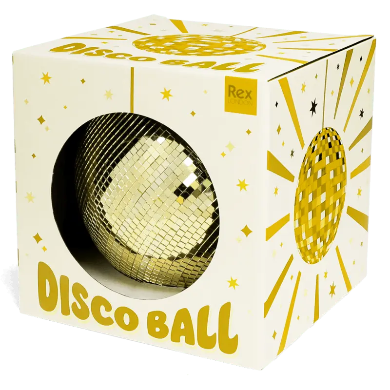 Hanging Disco Ball (20cm) / Gold