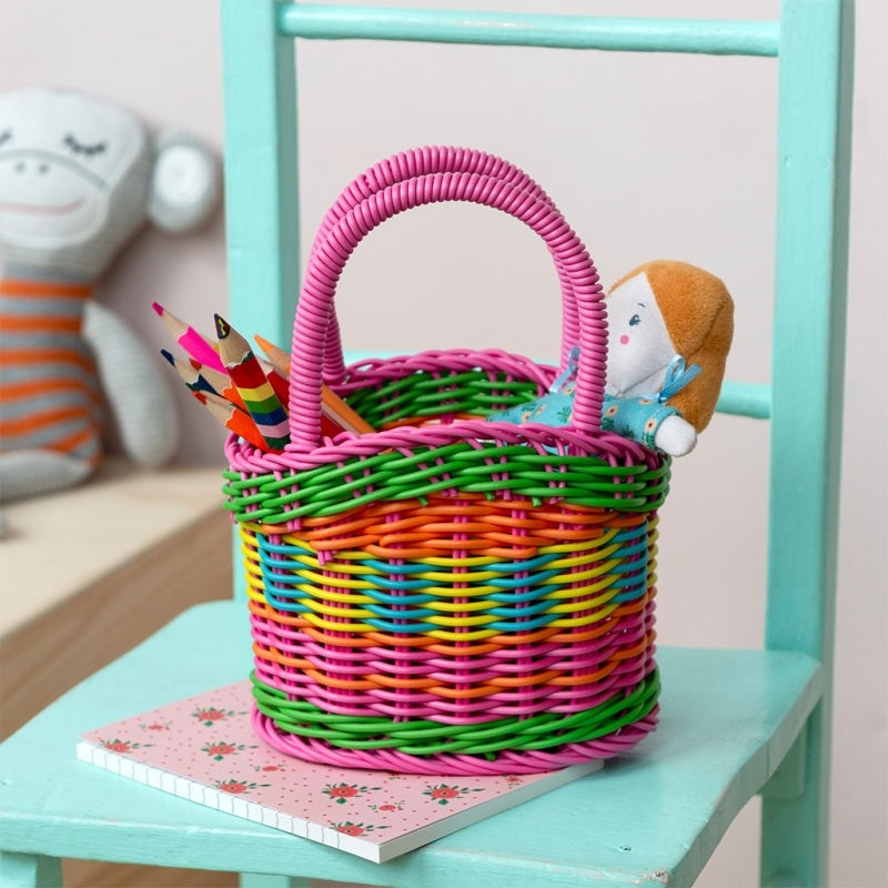 Woven Plastic Basket / Mini Multicolour