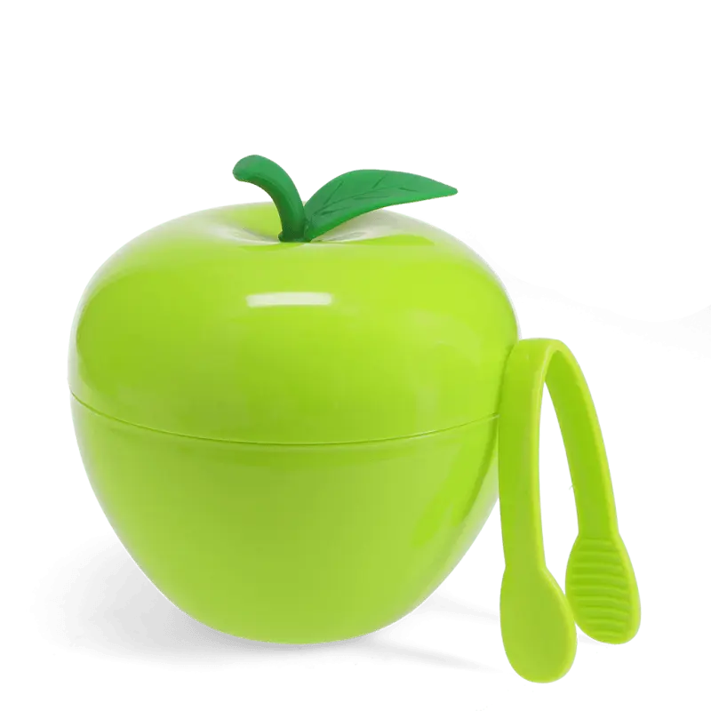 Fruit Ice Bucket With Lid &amp; Tongs / Apple