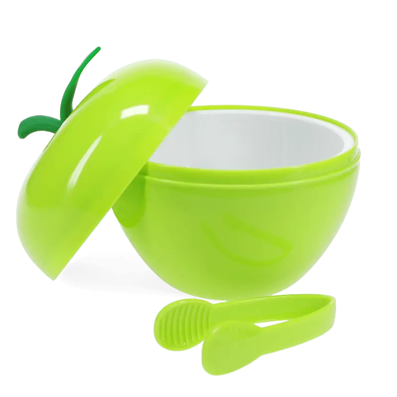 Fruit Ice Bucket With Lid &amp; Tongs / Apple