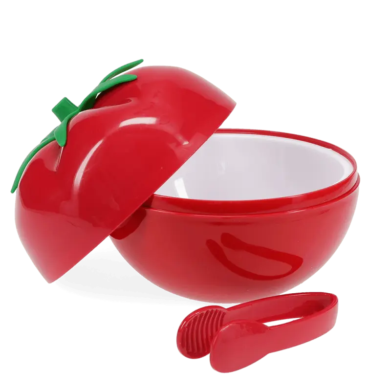 Fruit Ice Bucket With Lid &amp; Tongs / Tomato