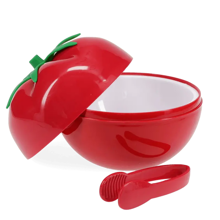 Fruit Ice Bucket With Lid &amp; Tongs / Tomato