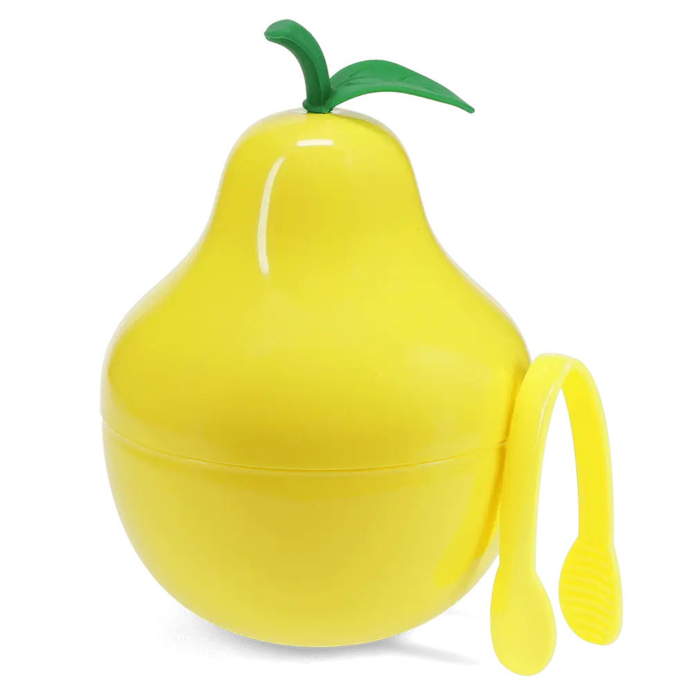 Fruit Ice Bucket With Lid &amp; Tongs / Pear