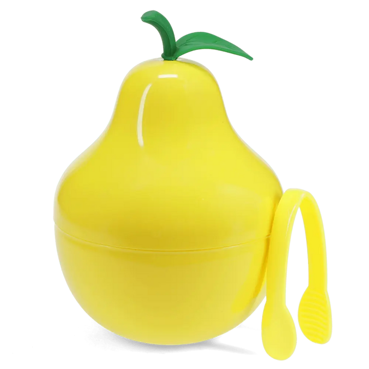 Fruit Ice Bucket With Lid &amp; Tongs / Pear