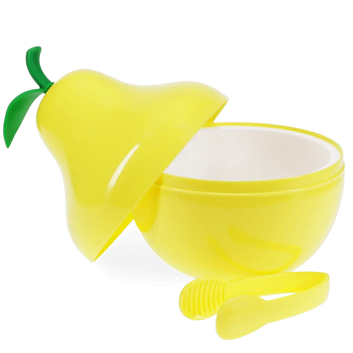 Fruit Ice Bucket With Lid &amp; Tongs / Pear
