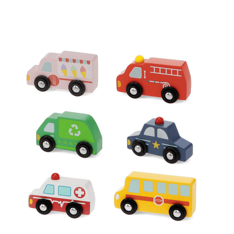 Wooden Push Along Vehicles / Set 6