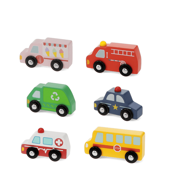 Wooden Push Along Vehicles / Set 6