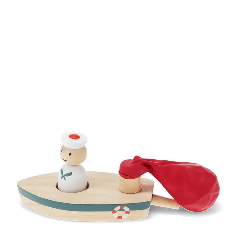 Wooden Balloon Powered Boat