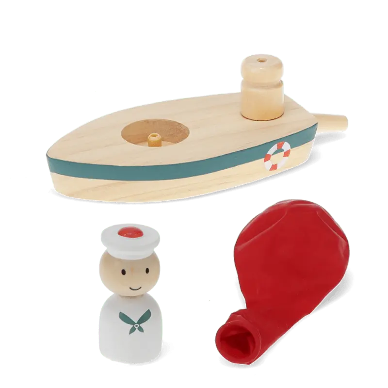 Wooden Balloon Powered Boat
