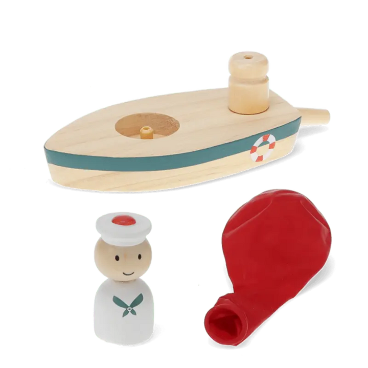 Wooden Balloon Powered Boat