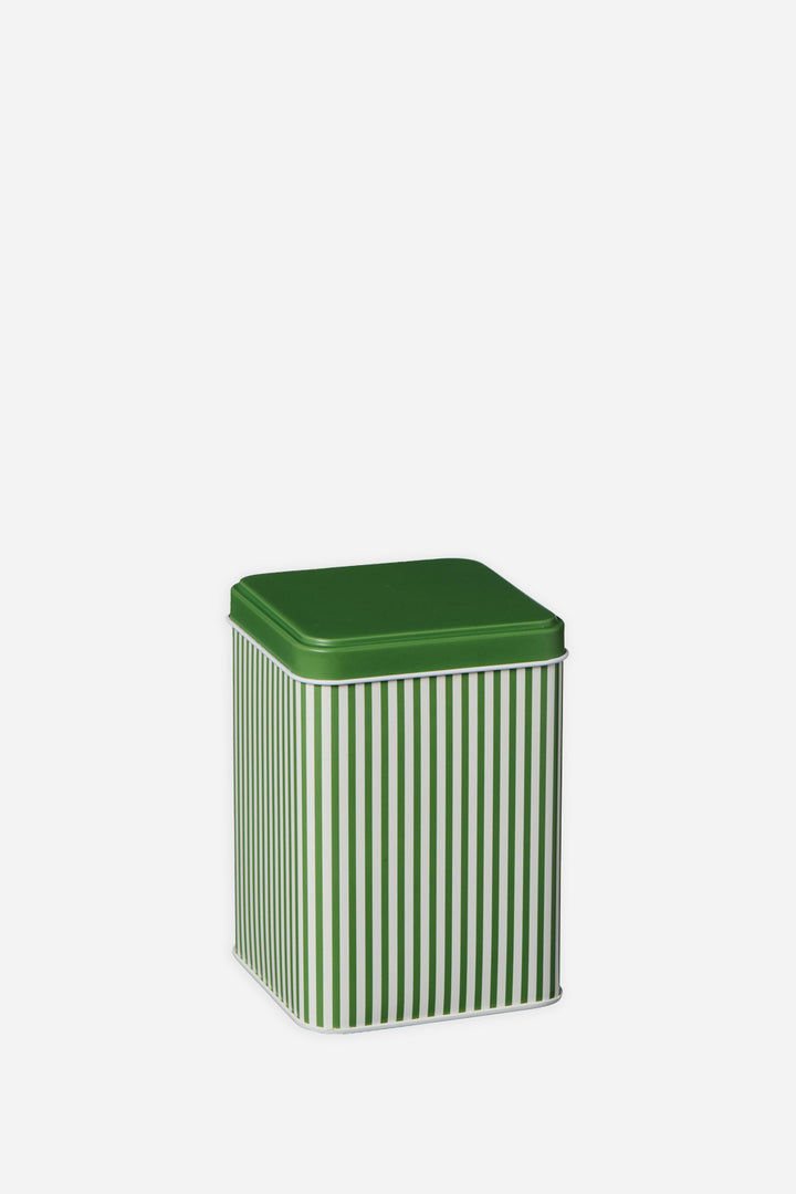 Green Stripes Canister / Tall Square