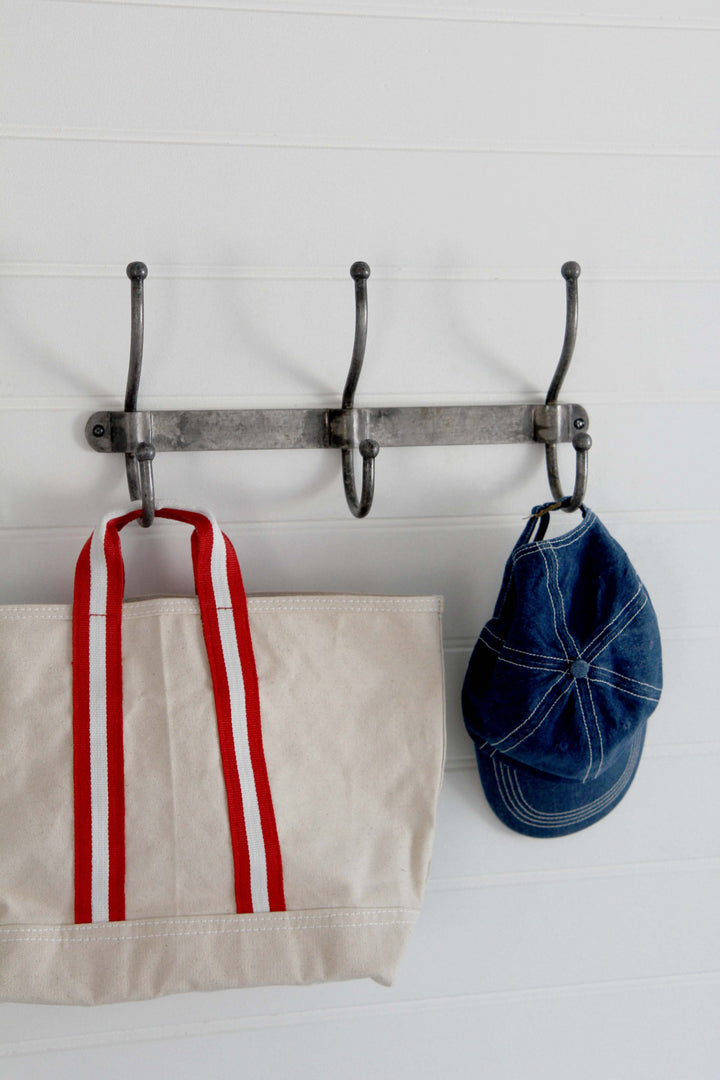 3 Wall Hook Rail Distressed Patina / 190 x 430mm