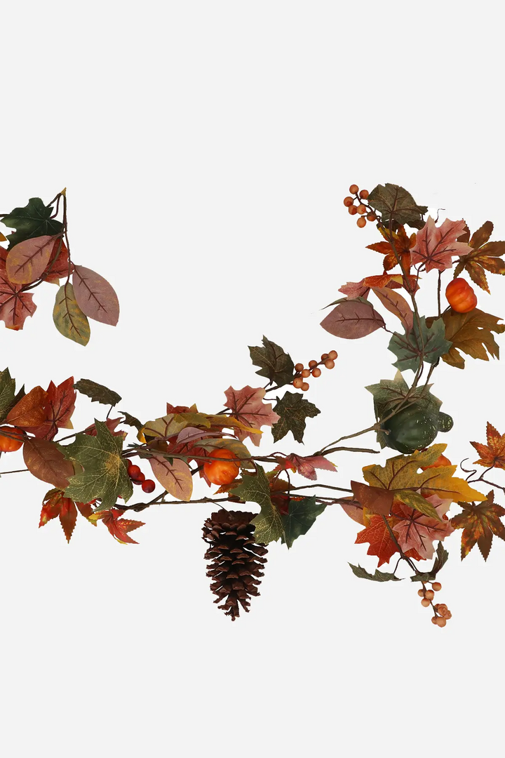 Mixed Pumpkin & Cone Garland 160cm