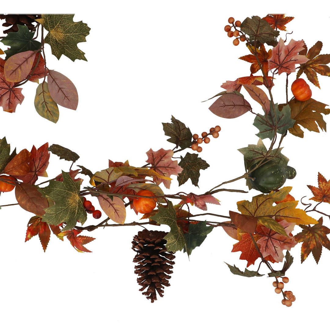 Mixed Pumpkin & Cone Garland 160cm