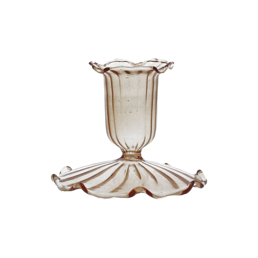 Tulip Glass Candle Holder / Light Amber