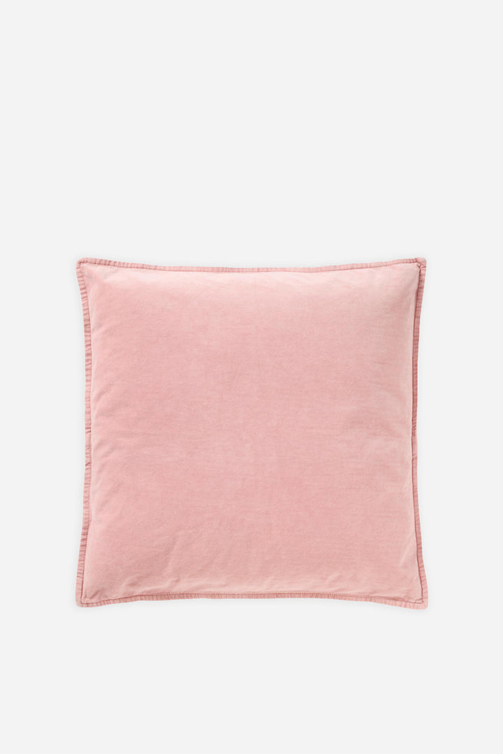 rose pink velvet square cushion with feather inner